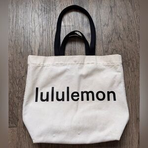 lululemon athletica Black and Cream Tote Bag